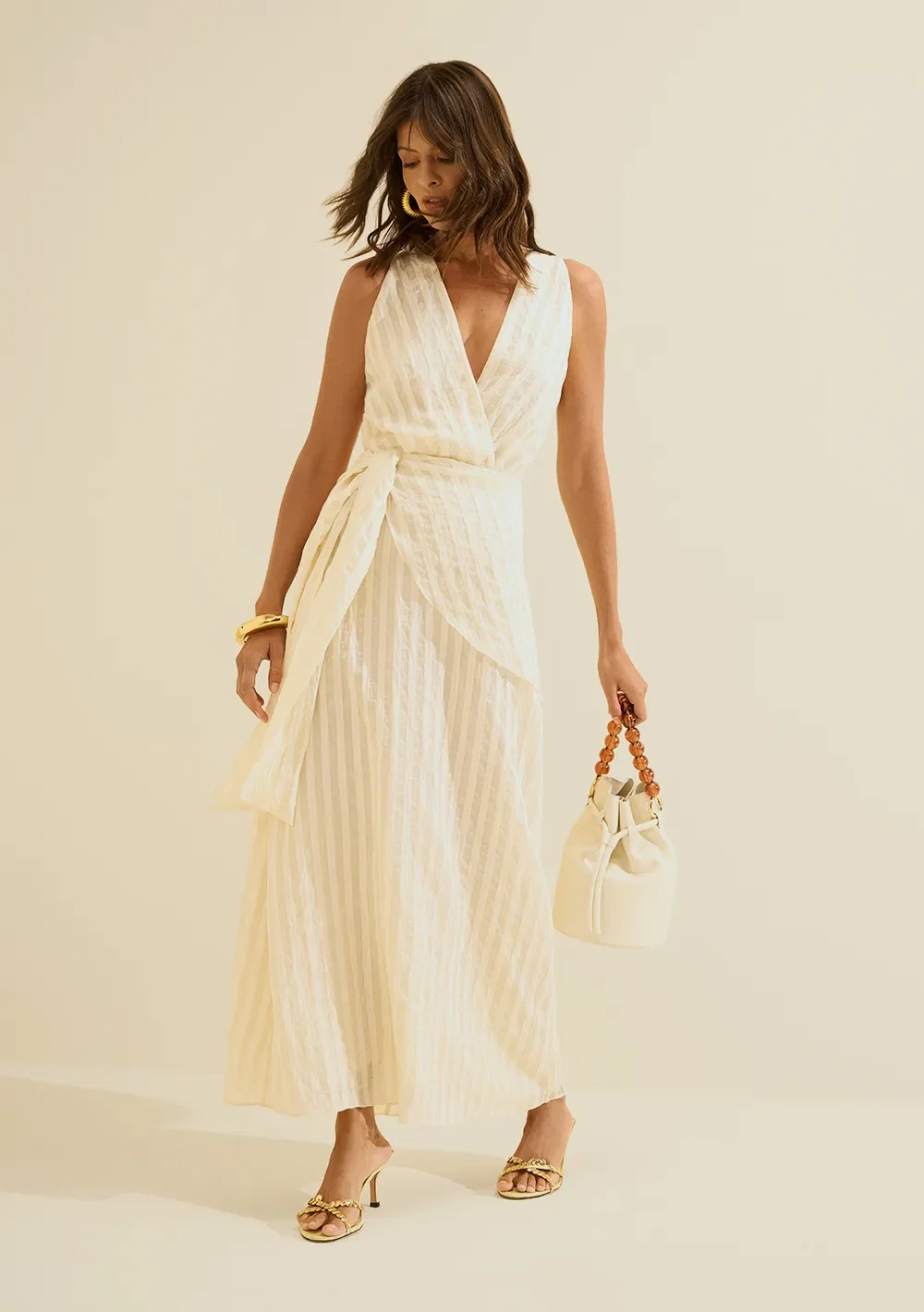Vestido Midi Lumina Off White