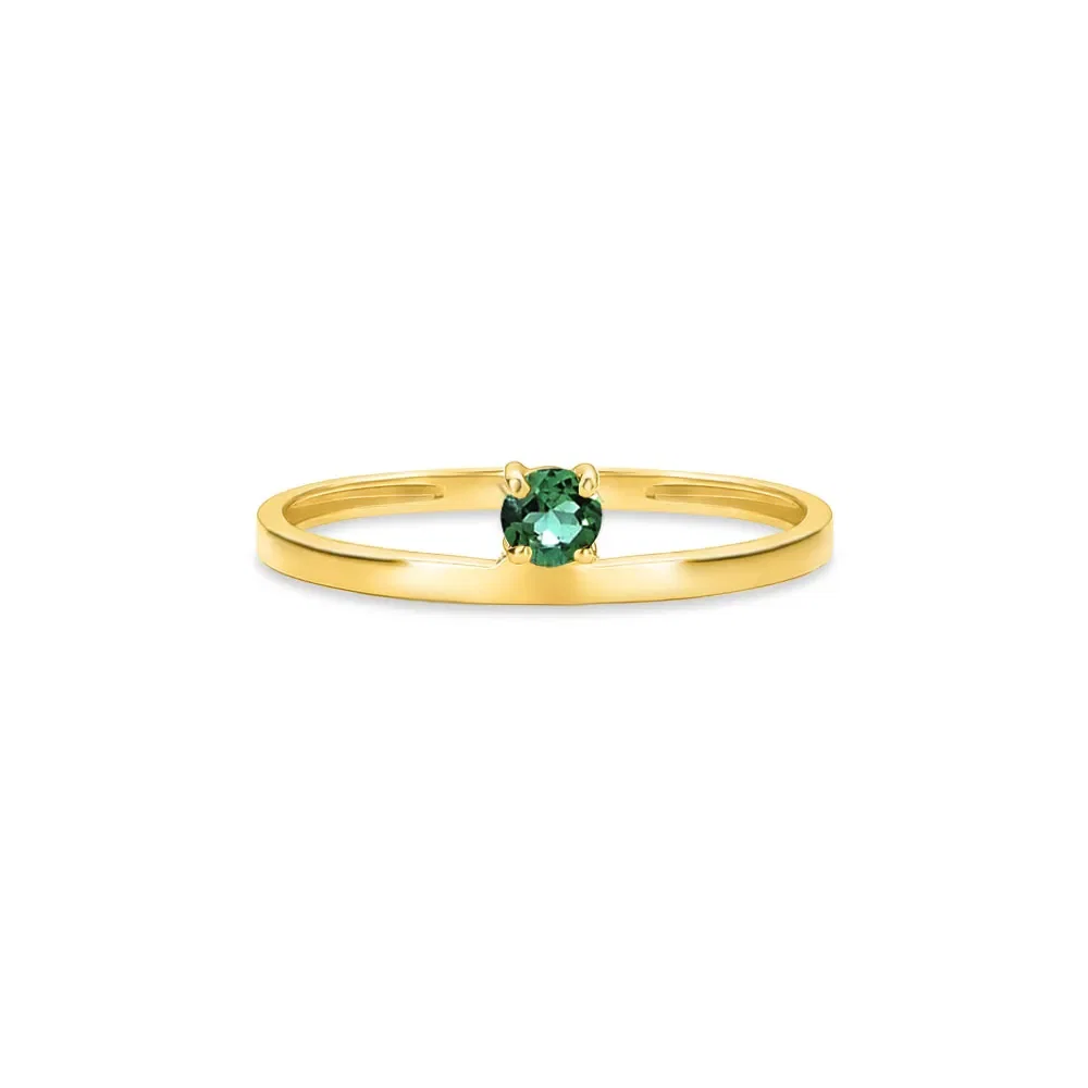 Anel Cores em Ouro Amarelo 18k com Turmalina Verde
