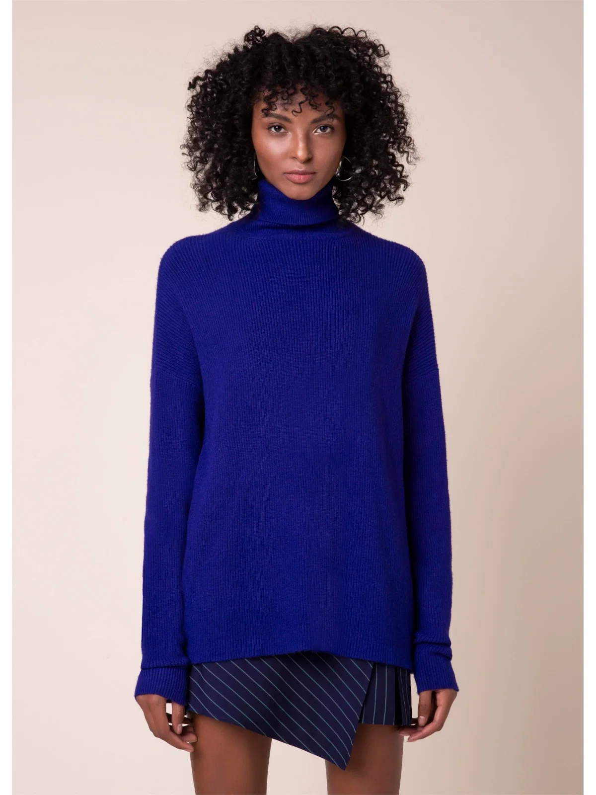 Tricot Gola Alta Canelado Roxo — imagem 1