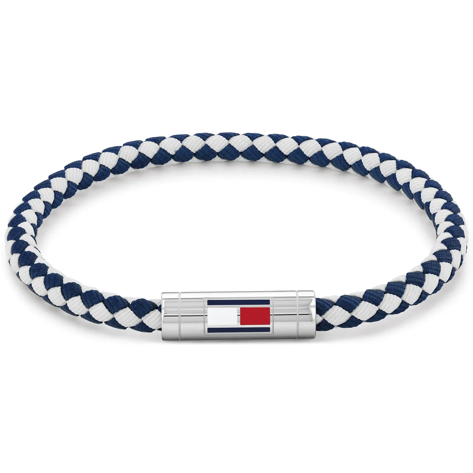 Pulseira Tommy Hilfiger Adjustable Barrel em Nylon Branco e Azul 2790742