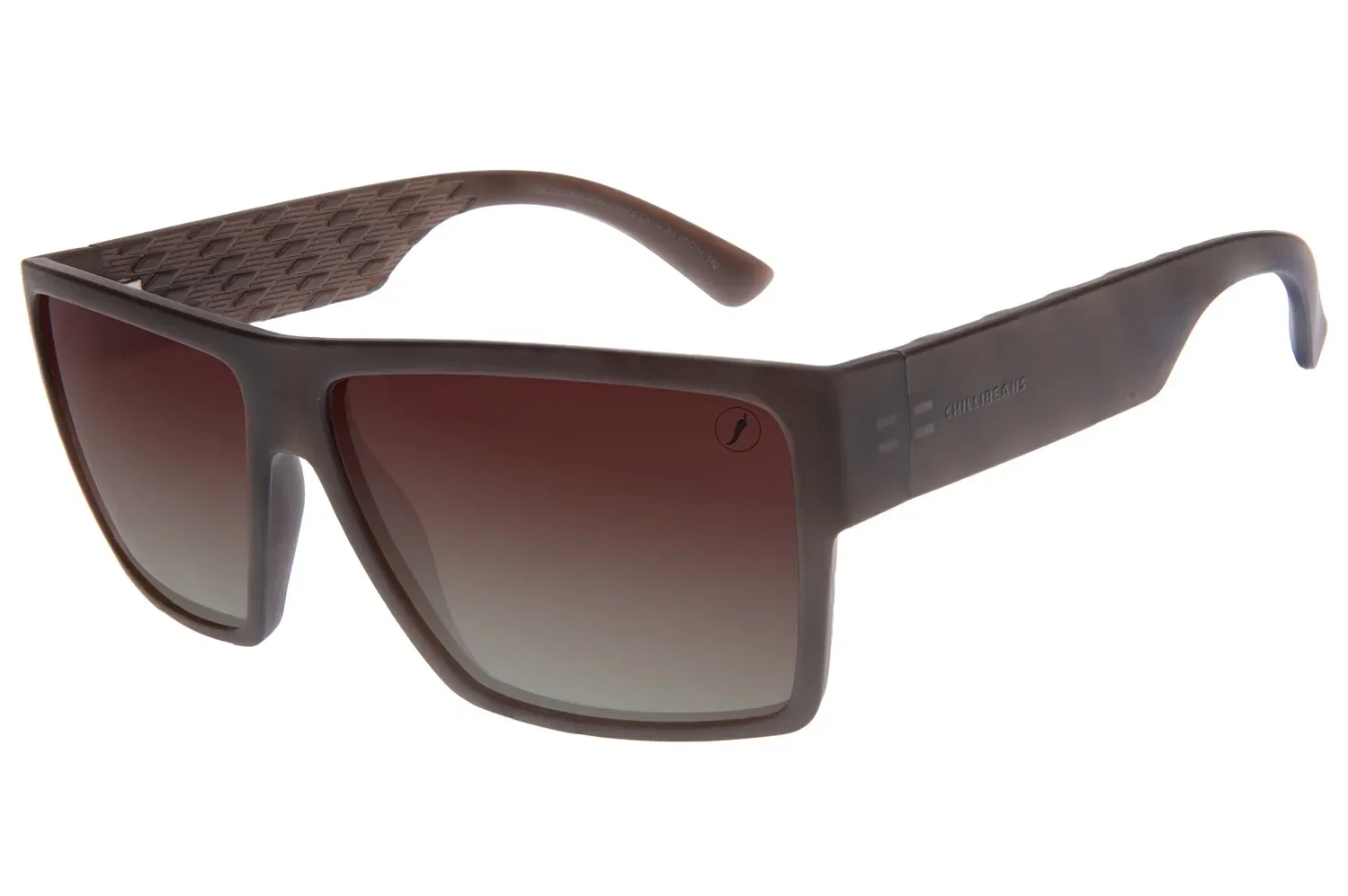 Óculos de Sol Masculino Chilli Beans Quadrado Polarizado Marrom — imagem 1