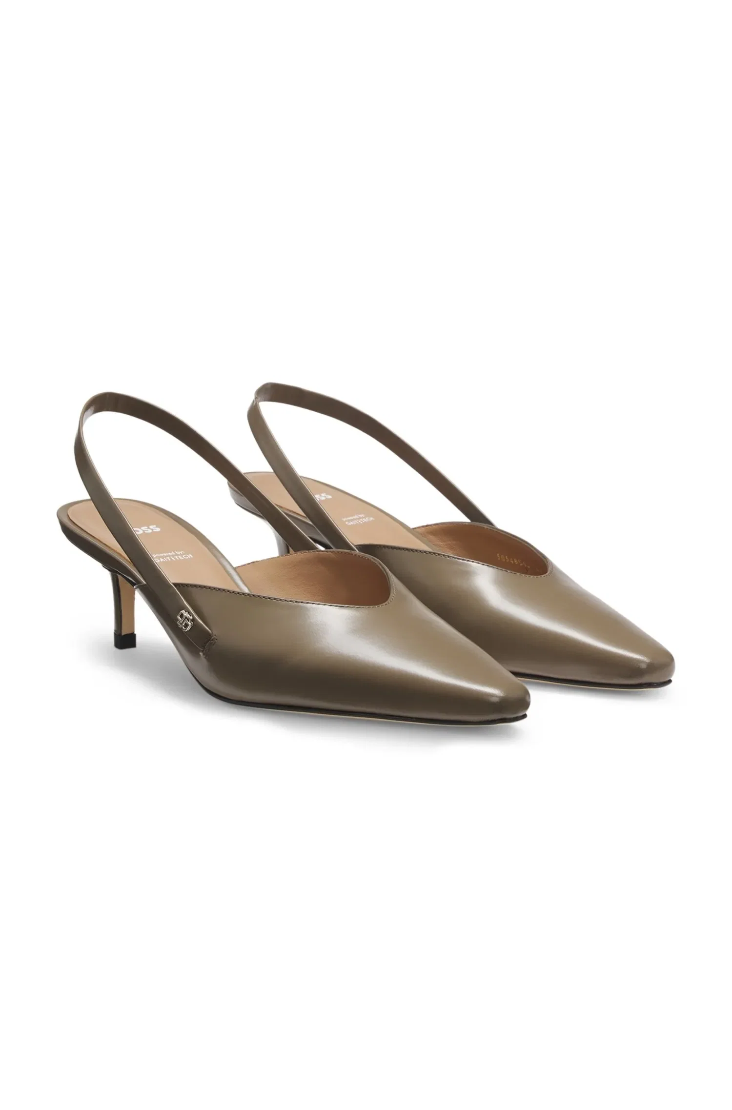 Saltos Altos Em Couro Slingback