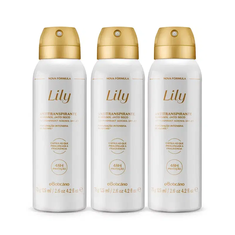 Combo Lily: Desodorante Antitranspirante Aerosol 3x125ml cada