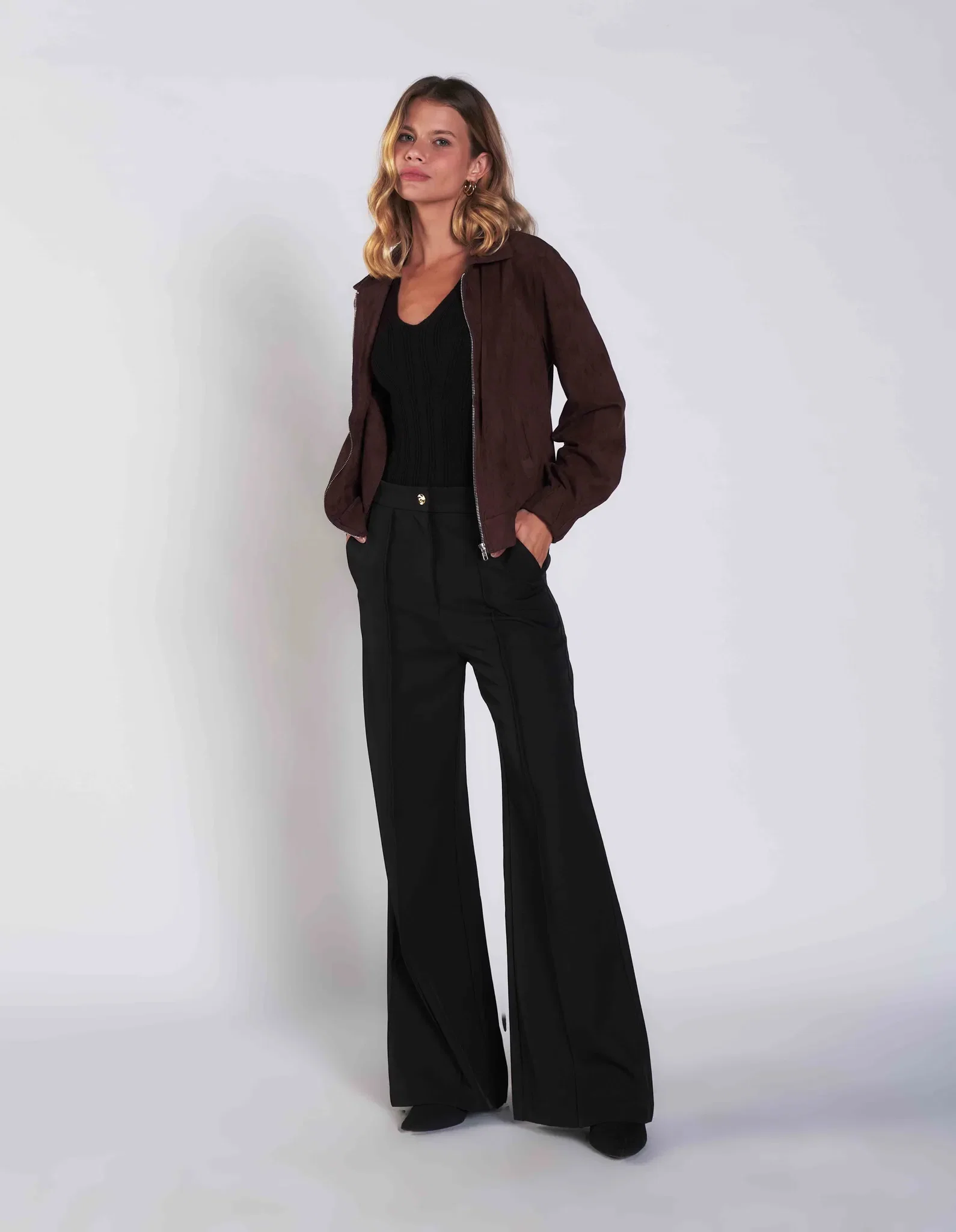 Calça Panalona Alfaiaria Nervuras - Preto