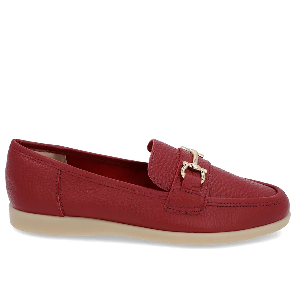 Loafer Urbano Vermelho Couro Bridão — imagem 1