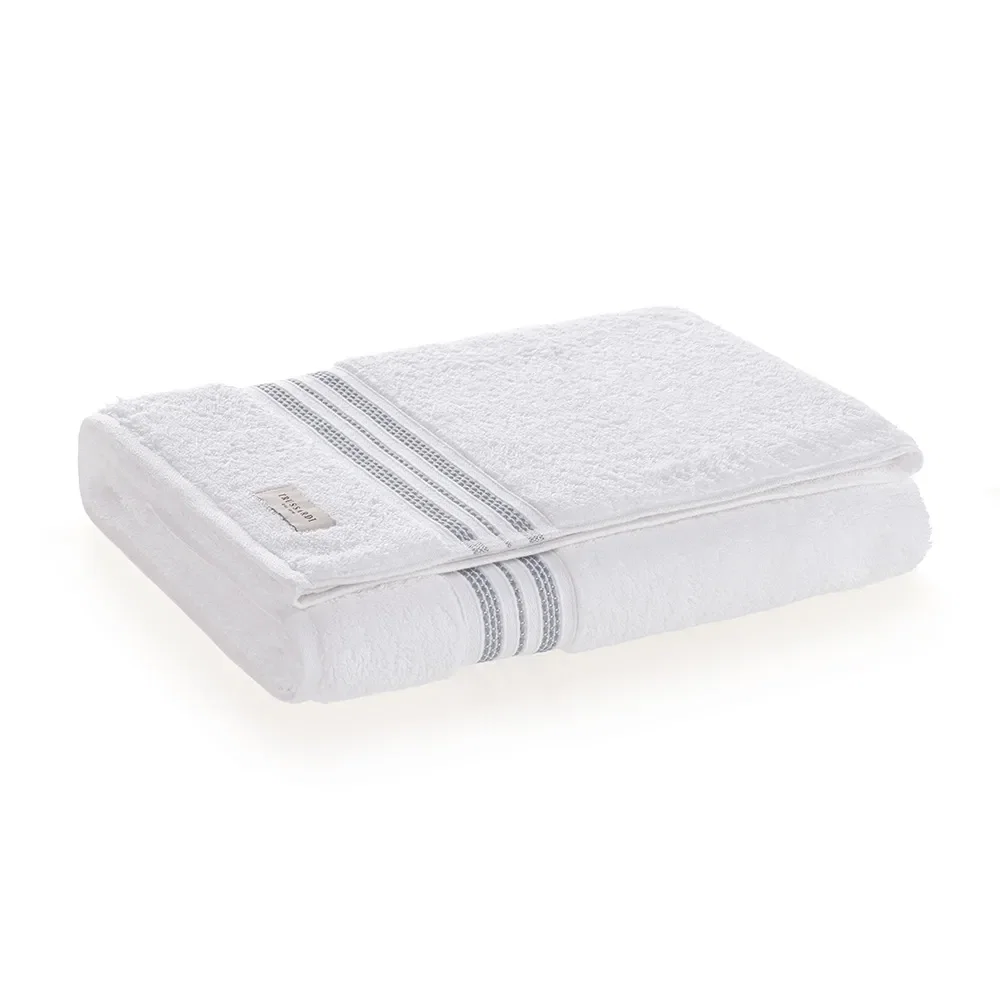 Toalha de Rosto 100% Algodão Barberine Branco / Cielo