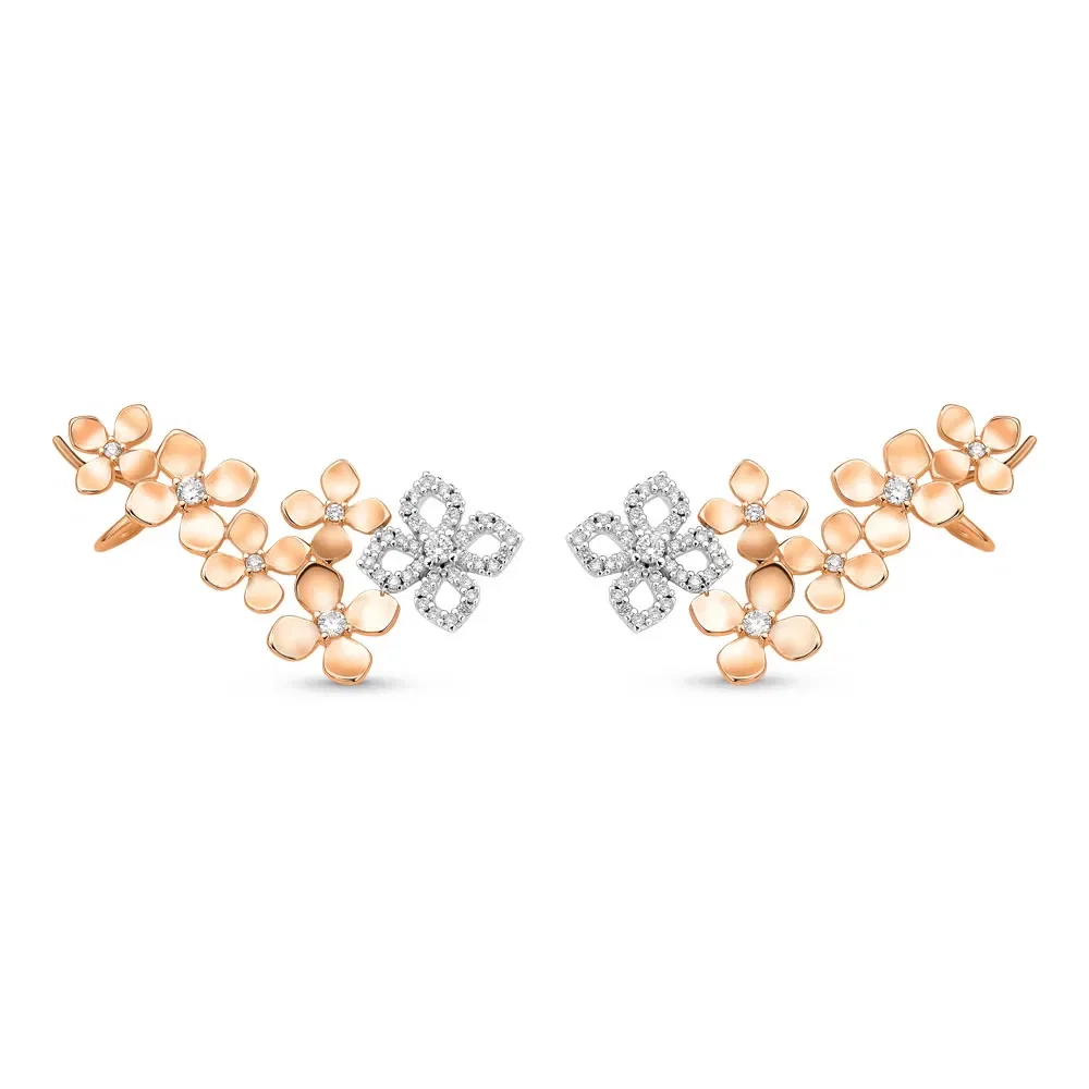 Brinco Ear Cuff Giardino em Ouro Rosé e Ouro Branco 18k com Diamantes — imagem 1