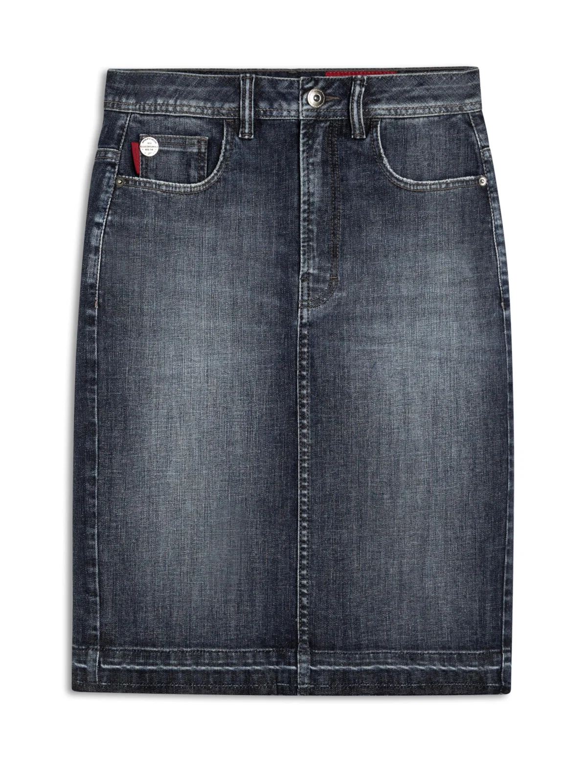 Saia Deep Blue Elastic Midi 1633-Lav.Escuro C/ Used — imagem 1