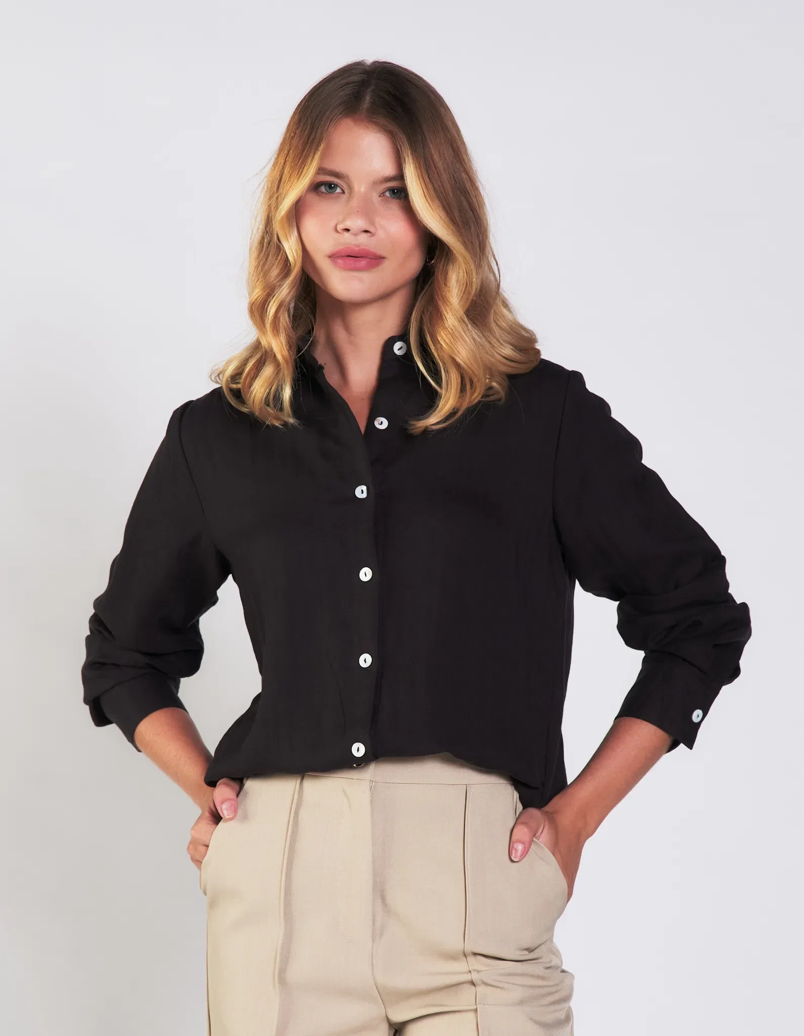 Camisa Manga Longa Basica - Preto