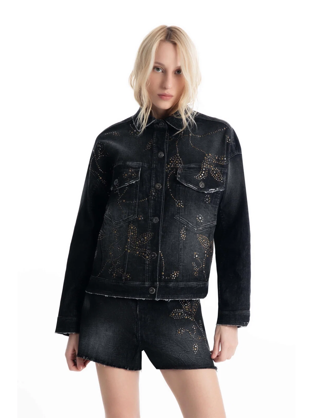 Jaqueta Ocean Elastic Oversized 2083-Lav.Black C/ Resina — imagem 1