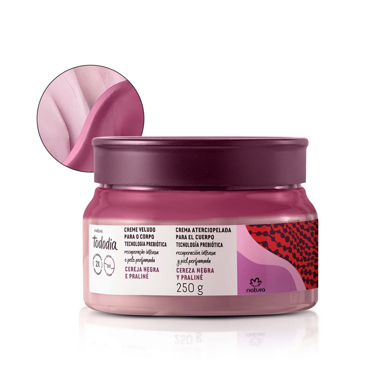 Creme Veludo para o Corpo Tododia Cereja Negra e Praliné 250 g