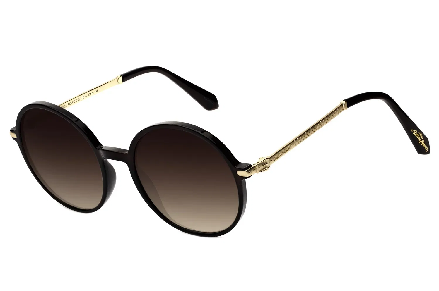 Óculos de Sol Feminino Rolling Stones Redondo Fashion Marrom — imagem 1