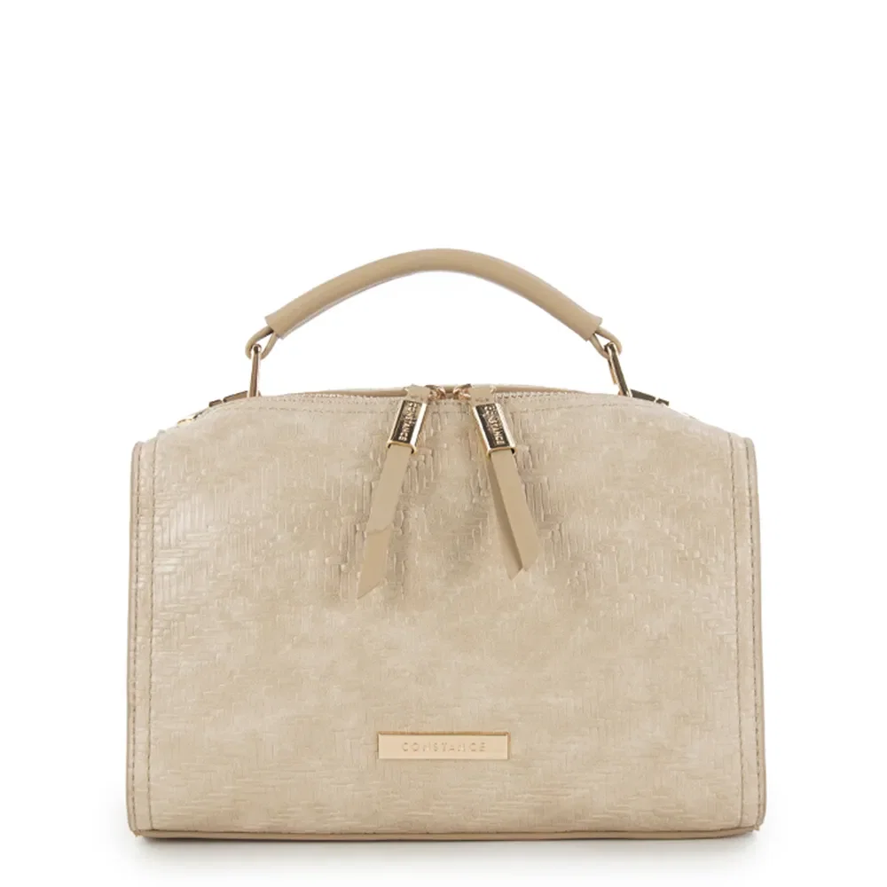 Bolsa Baú Textura Bege