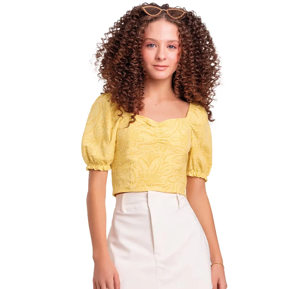 Blusa em malha florence com lastex nas costas — imagem 1