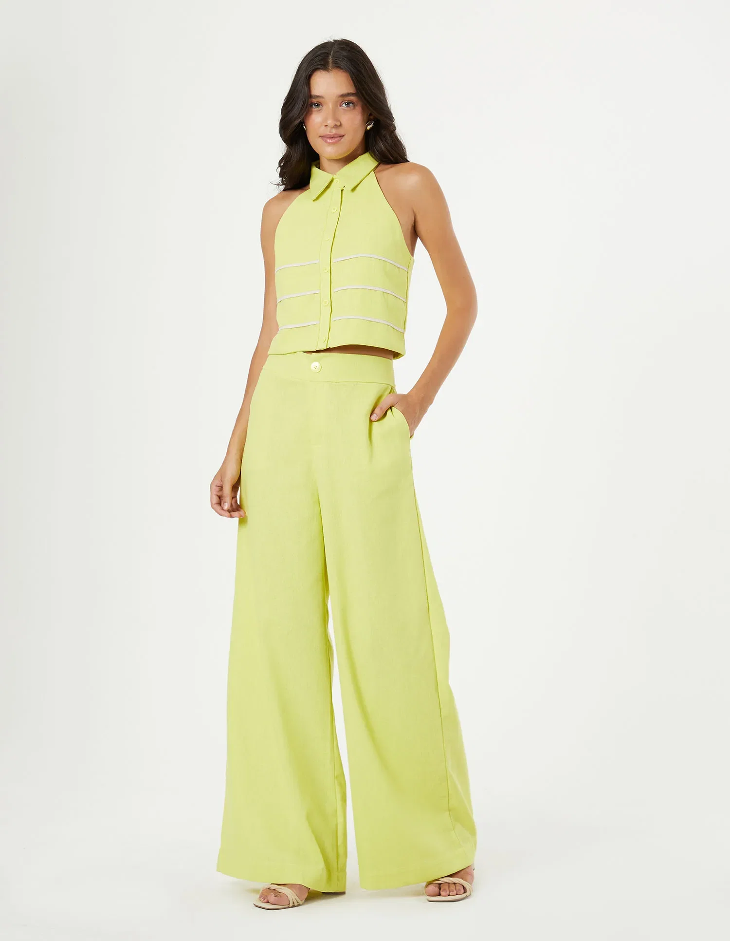 Calça Alfaiataria Pantalona - Lima — imagem 1