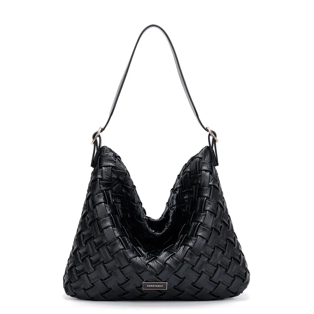 Bolsa Hobo Tressê Grande Preto — imagem 1
