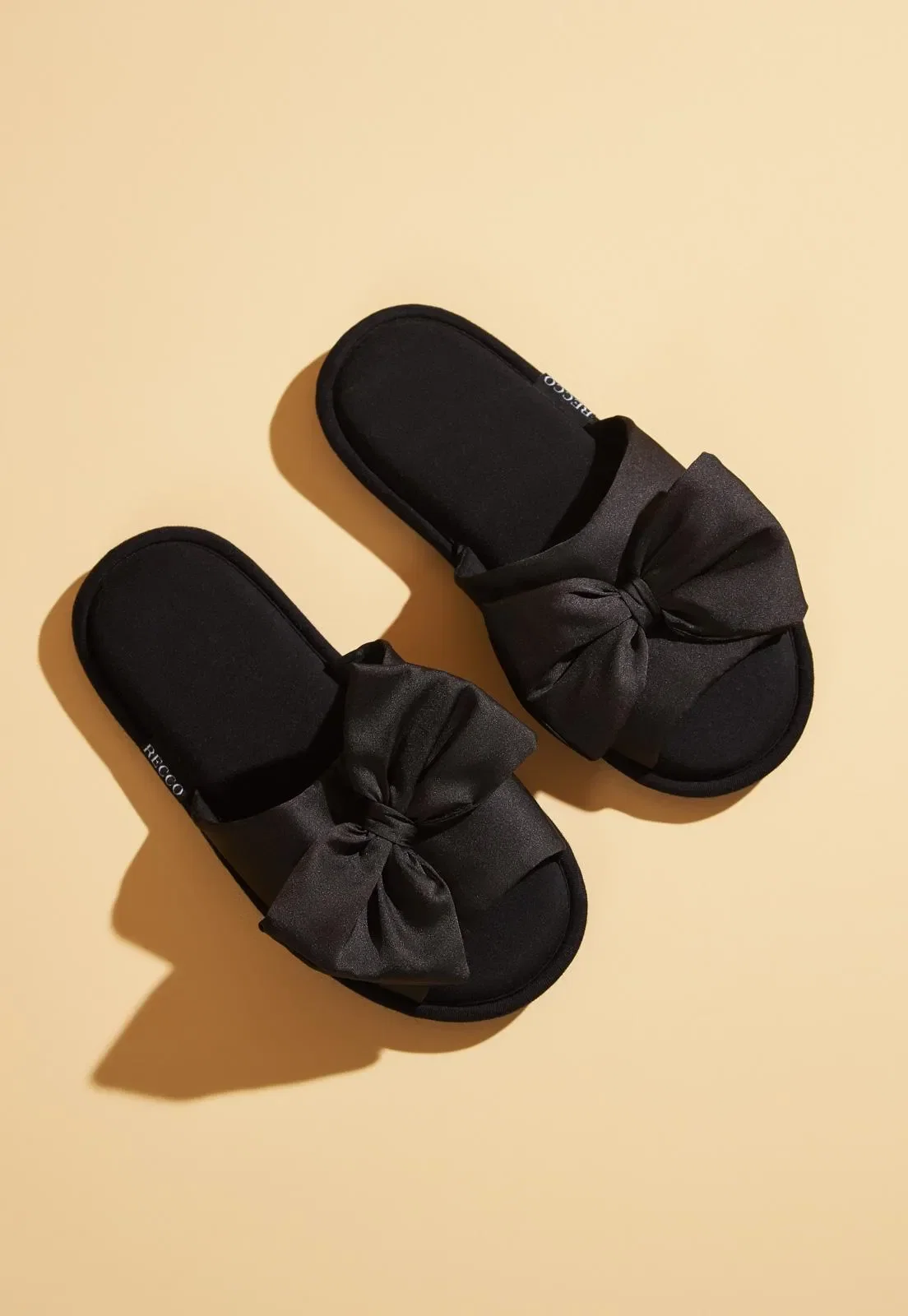 Pantufa Aberta de Charmeuse e Algodão Recco