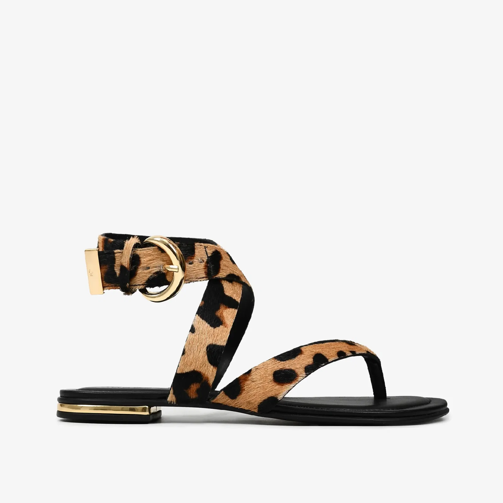 Sandália Rasteira Leopardo Tabaco Pelo — imagem 1