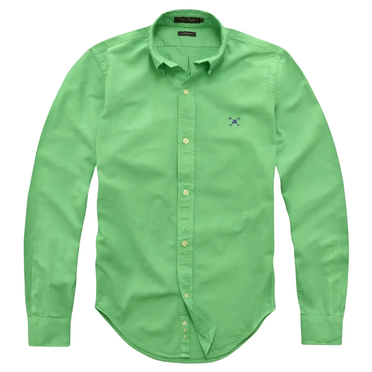 Camisa Custom Fit Button-Down Manga Longa Sem Bolso Taquinho