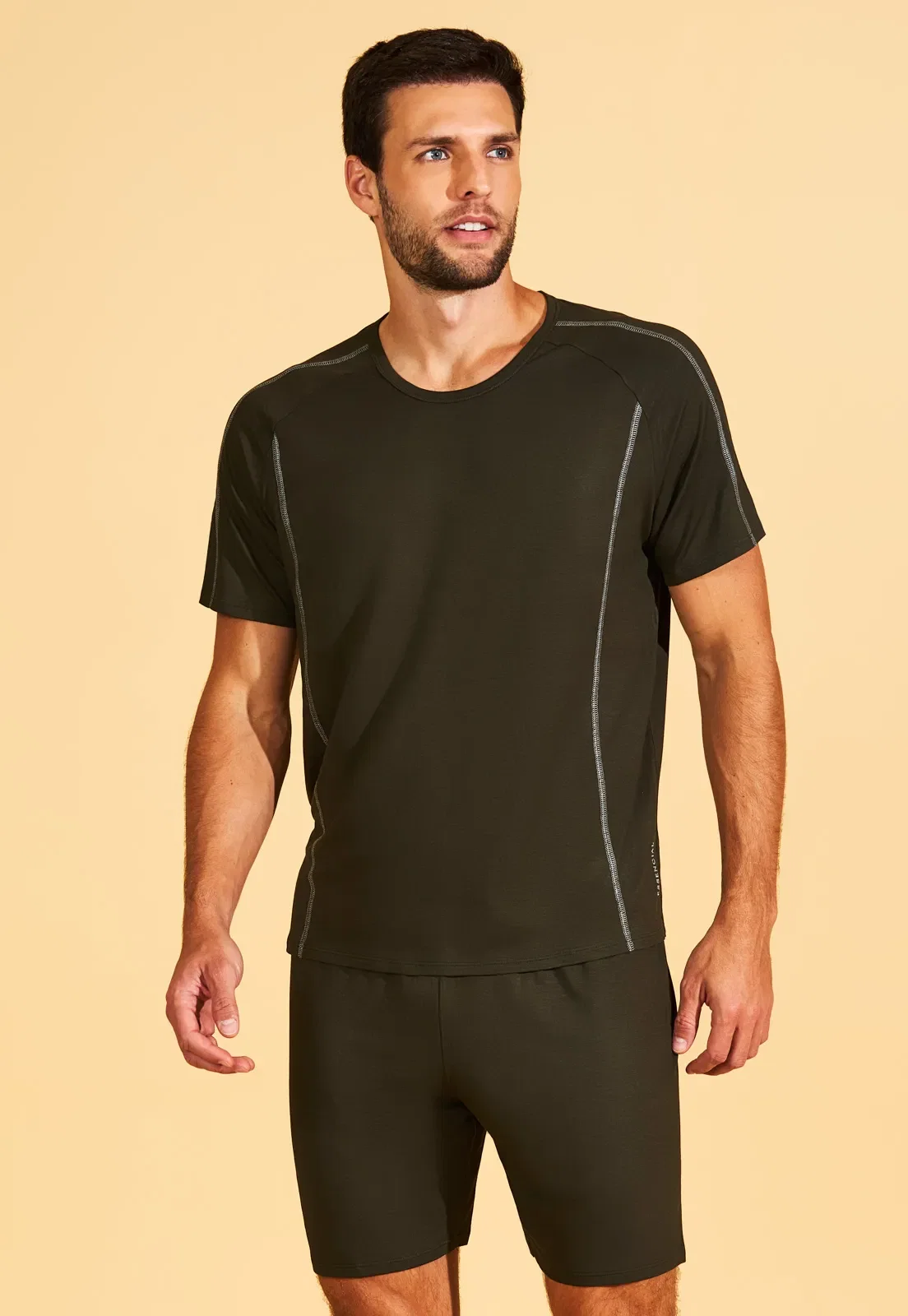 Pijama Manga Curta e Shorts De Viscose Recco