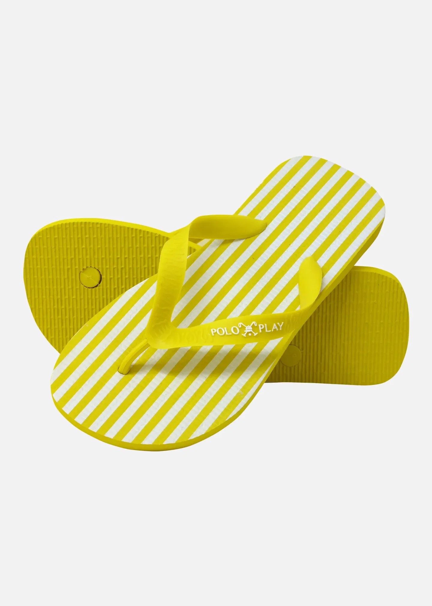 Chinelo Listrada Amarelo / branco