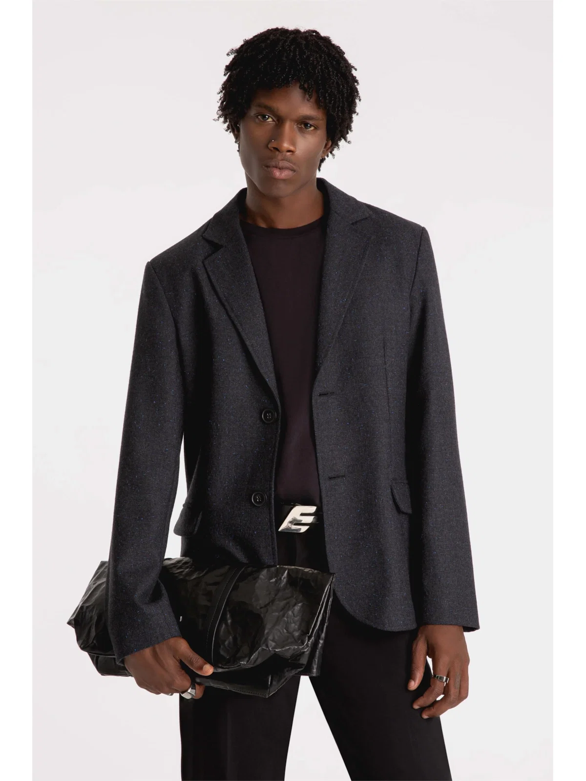 Blazer Wool Tailoring Dark Navy Mescla