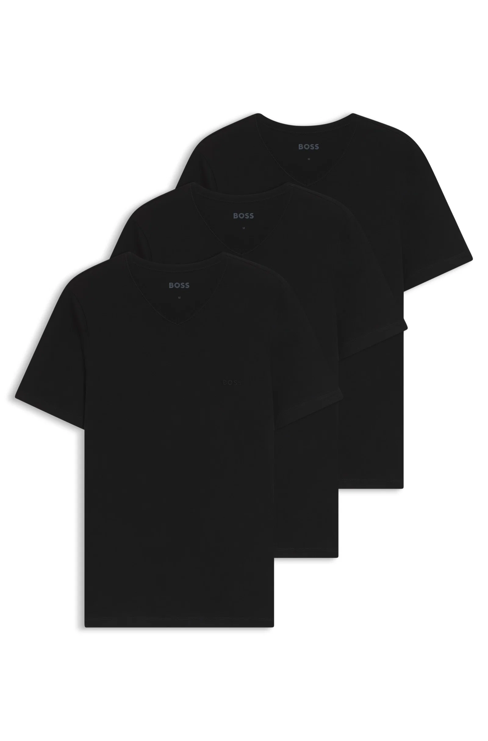 Pack De 3 Camisetas Gola V Em Jersey De Algodão — imagem 1