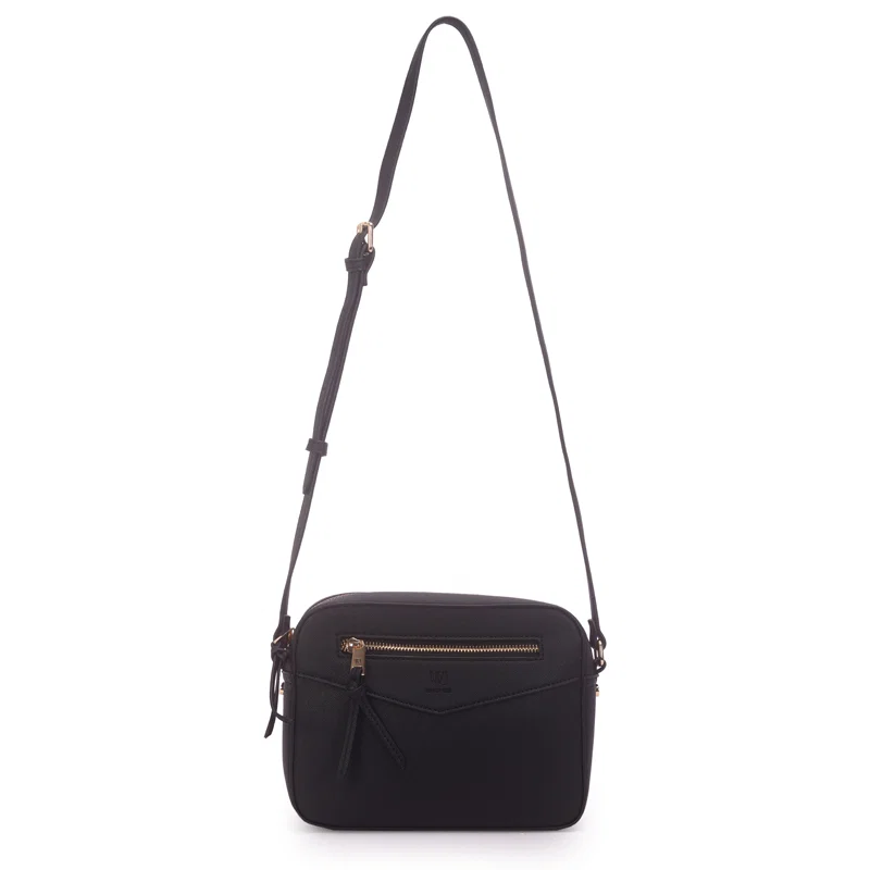 Bolsa Transversal Media Com Ziper Frontal