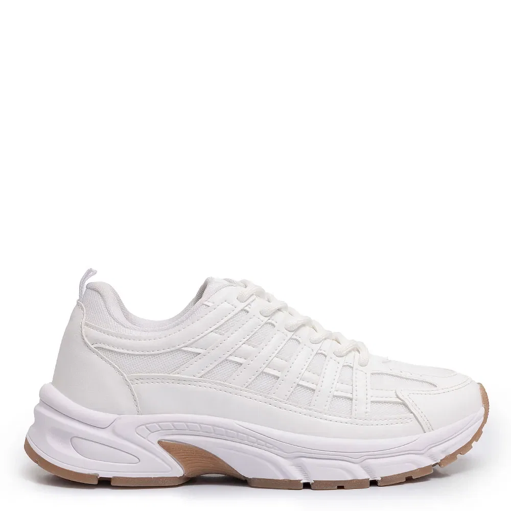 Tênis Jogging Recortes Branco