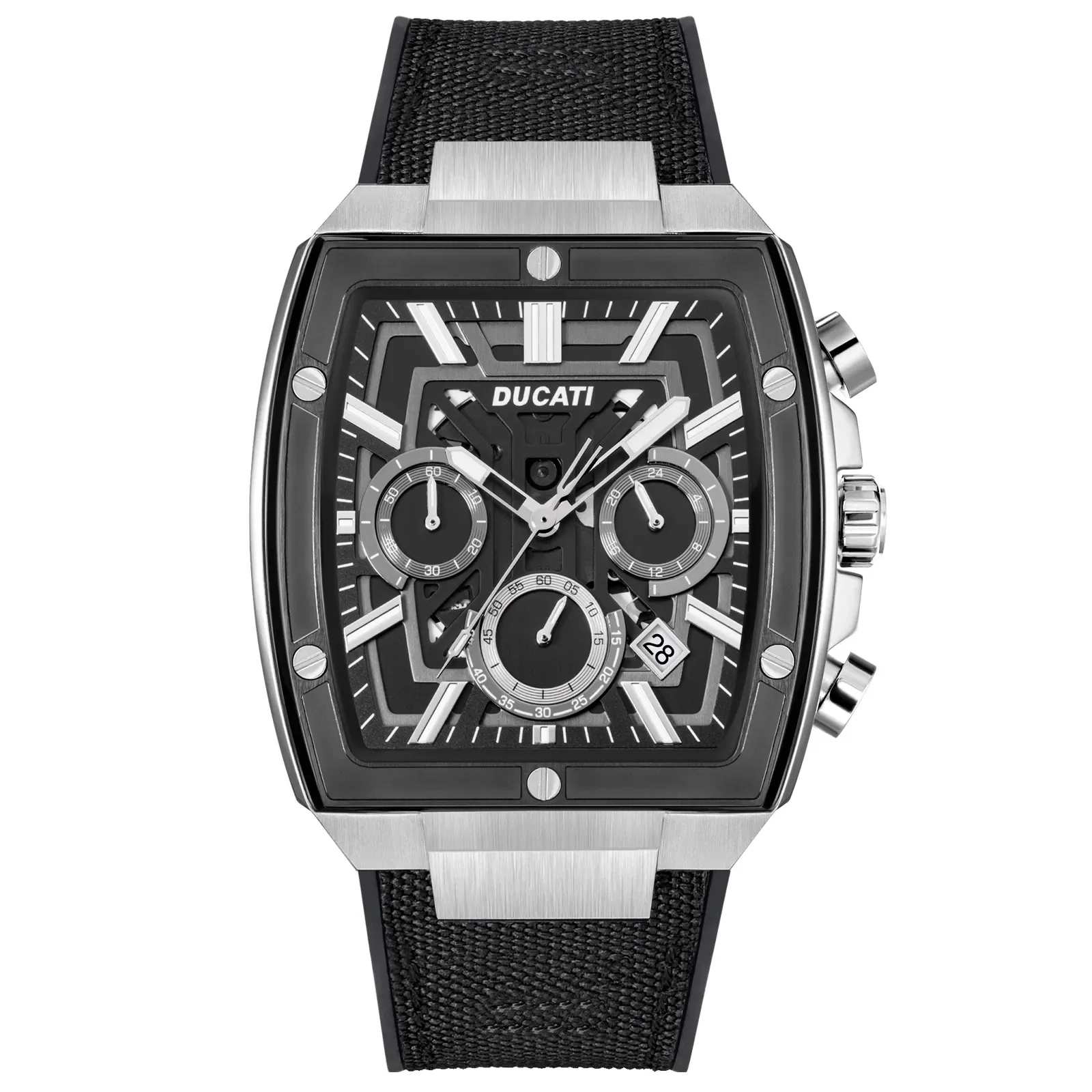 Relógio Ducati DT005 Masculino Silicone e Nylon Preto DTWGO0001001 — imagem 1