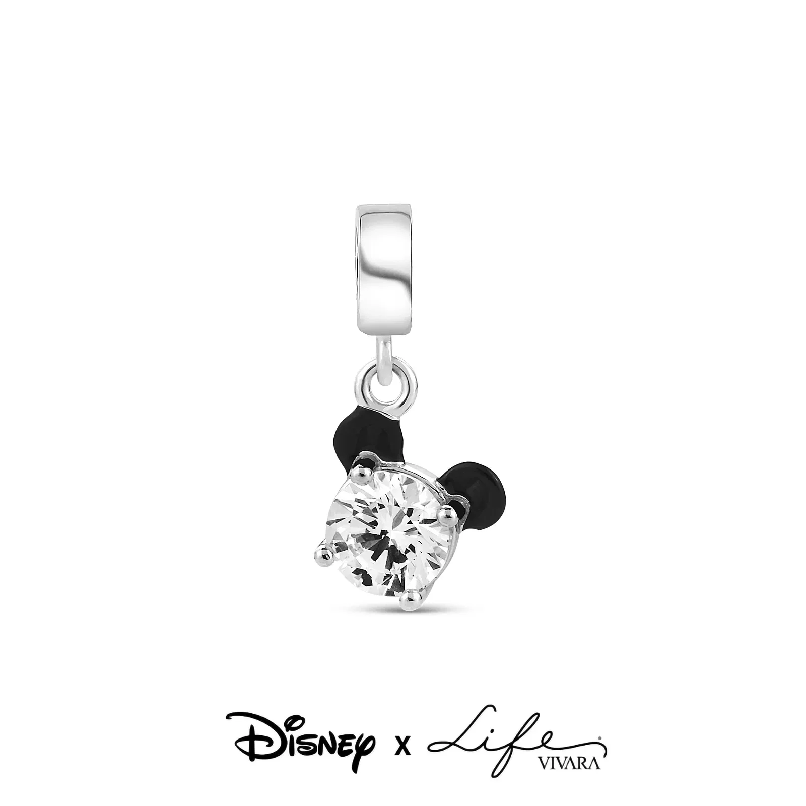 Pingente Life Disney Orelha Mickey em Prata 925 com Pedras Incolores — imagem 1