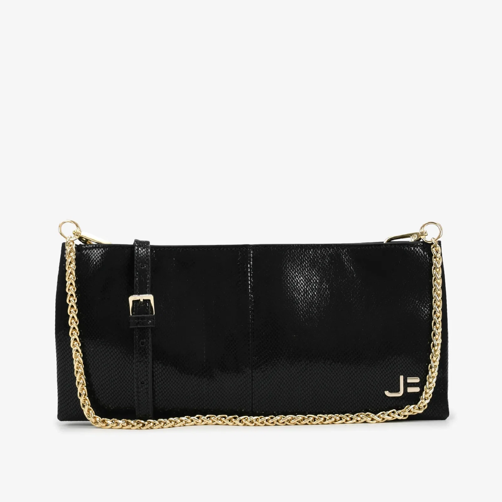 Bolsa Clutch Preto Couro