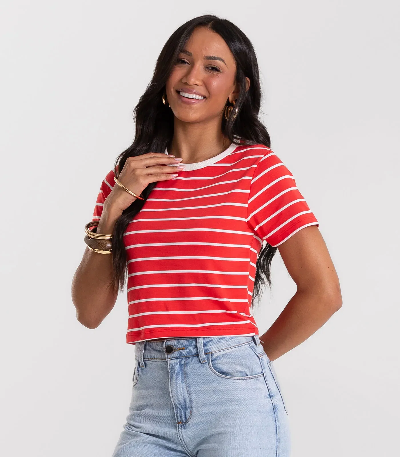 Blusa Feminina em Cotton Leve Rovitex Vermelho — imagem 1