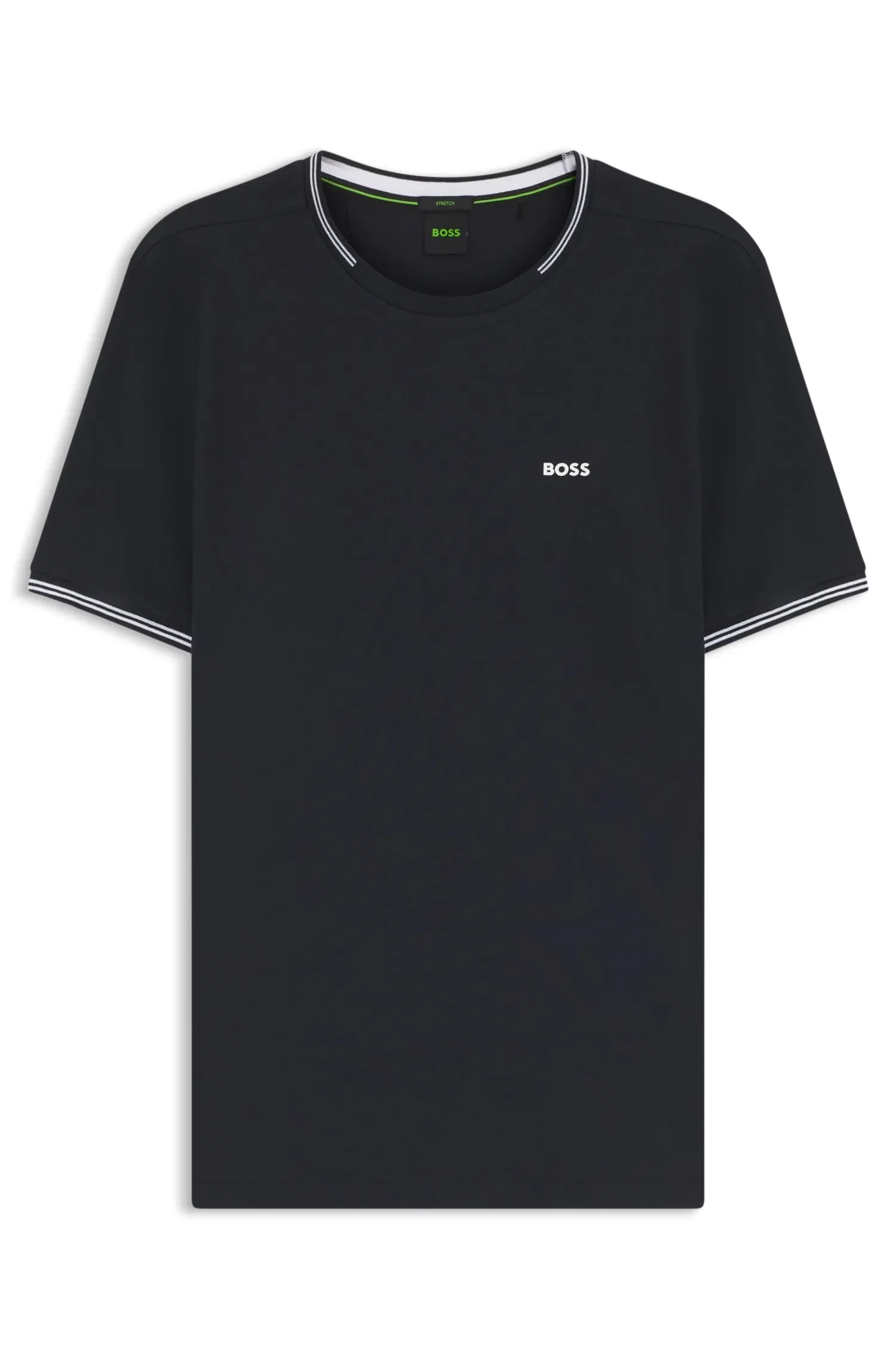 Camiseta De Algodão Elástico Com Logo