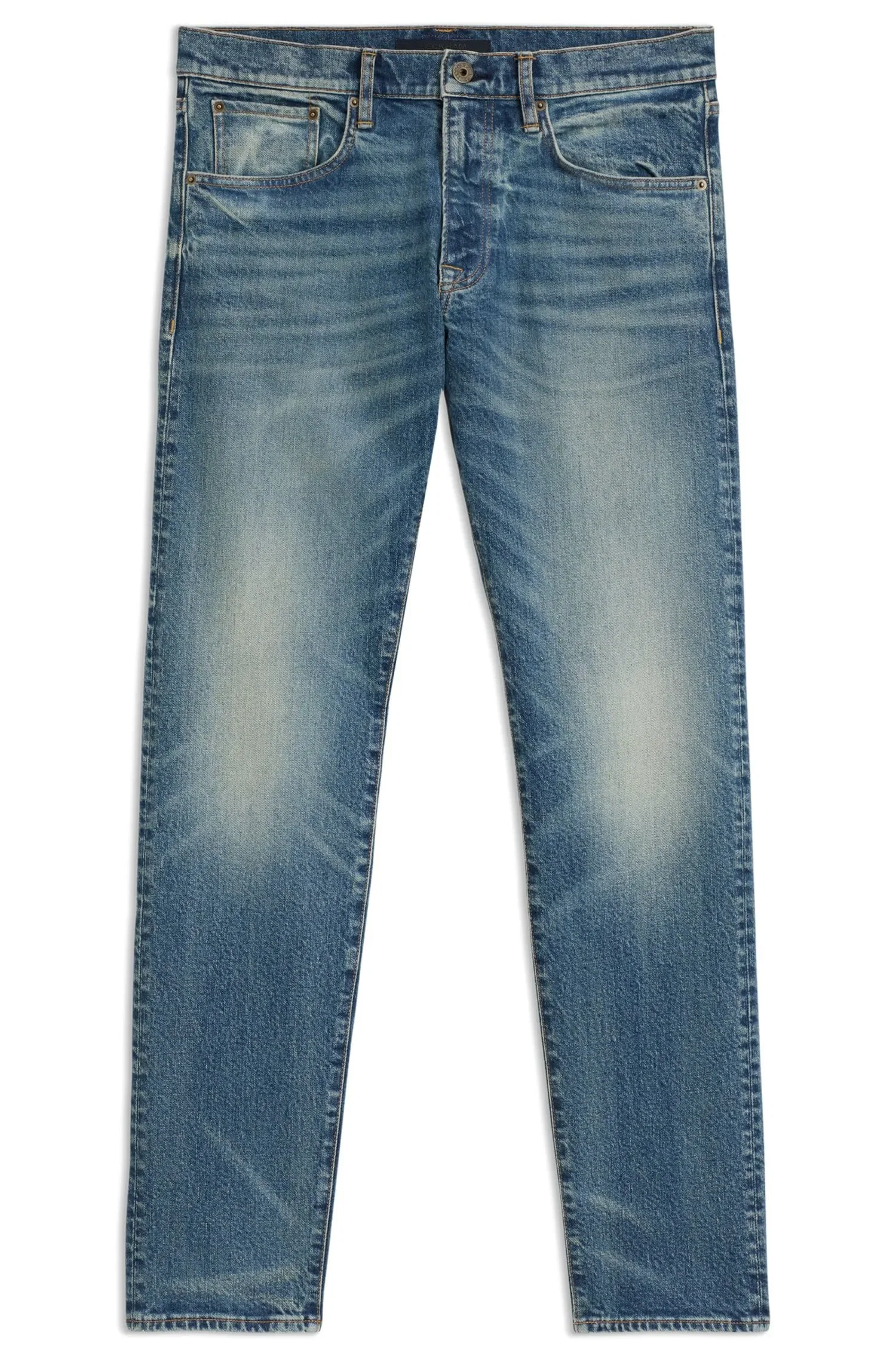 Calça Jeans Slim Fit BOSS By Beckham Com Acabamento Vintage
