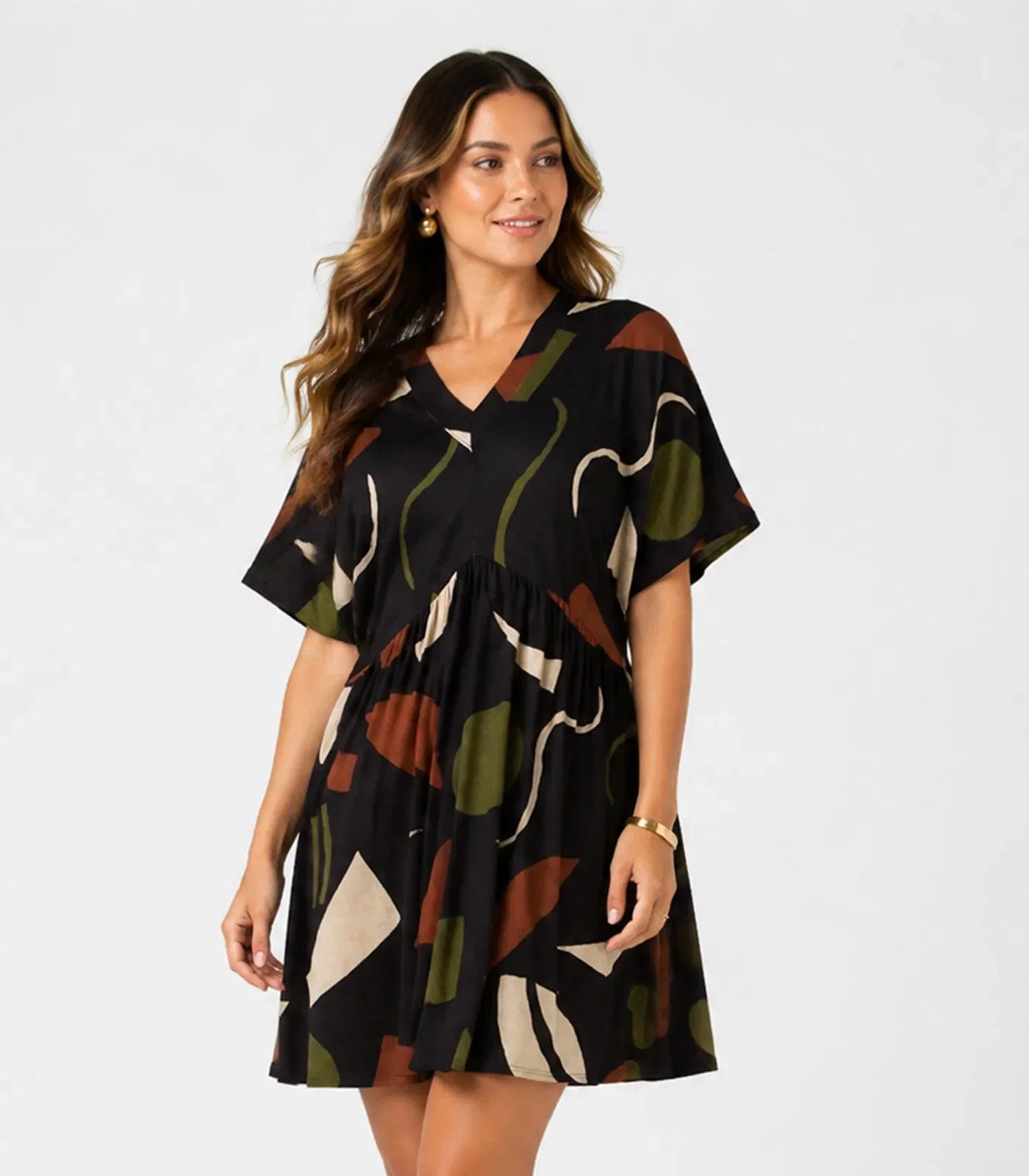 Vestido Feminino Com Decote Em V Infinita Cor Preto