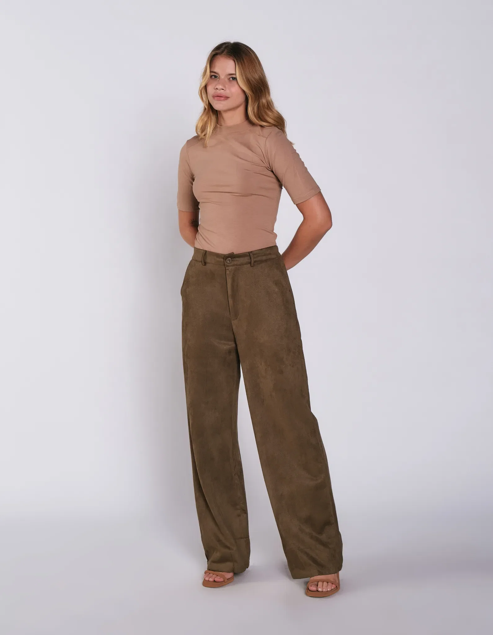 Calça Alafaiataria Suede Cós Elástico - Verde
