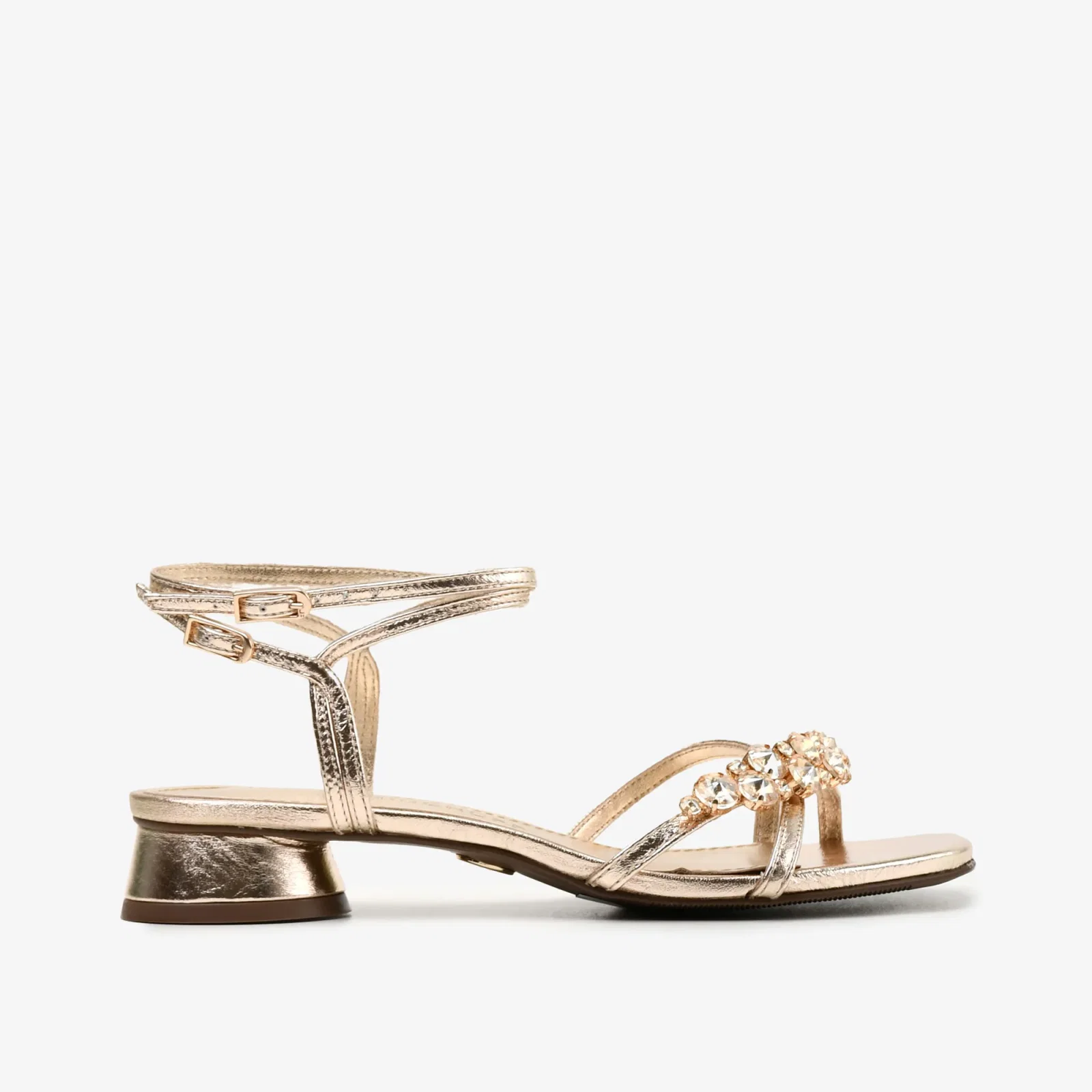 Sandália Metal Ouro Claro Couro — imagem 1