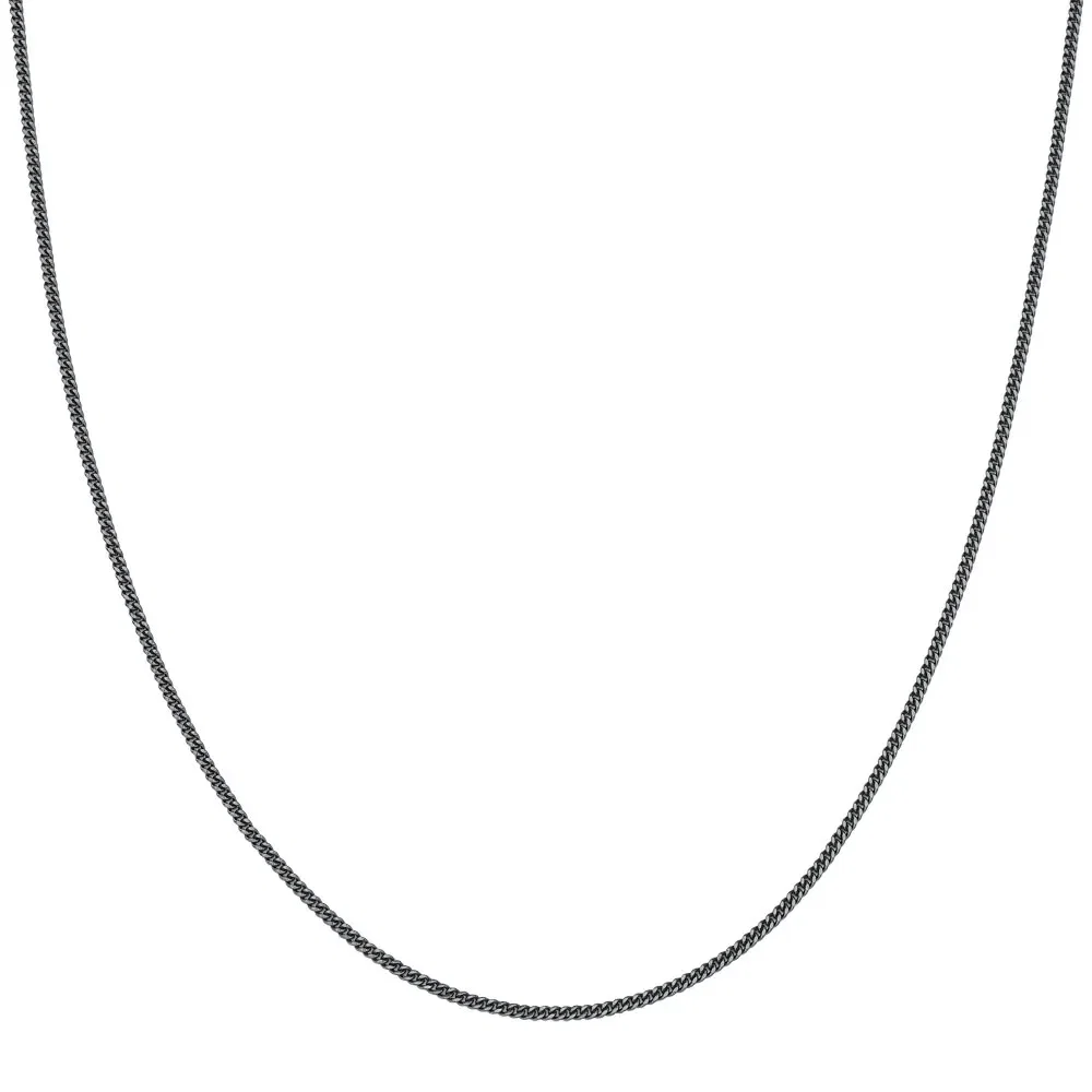 Corrente Groumet em Prata 925 com Ródio Negro, 60cm — imagem 1