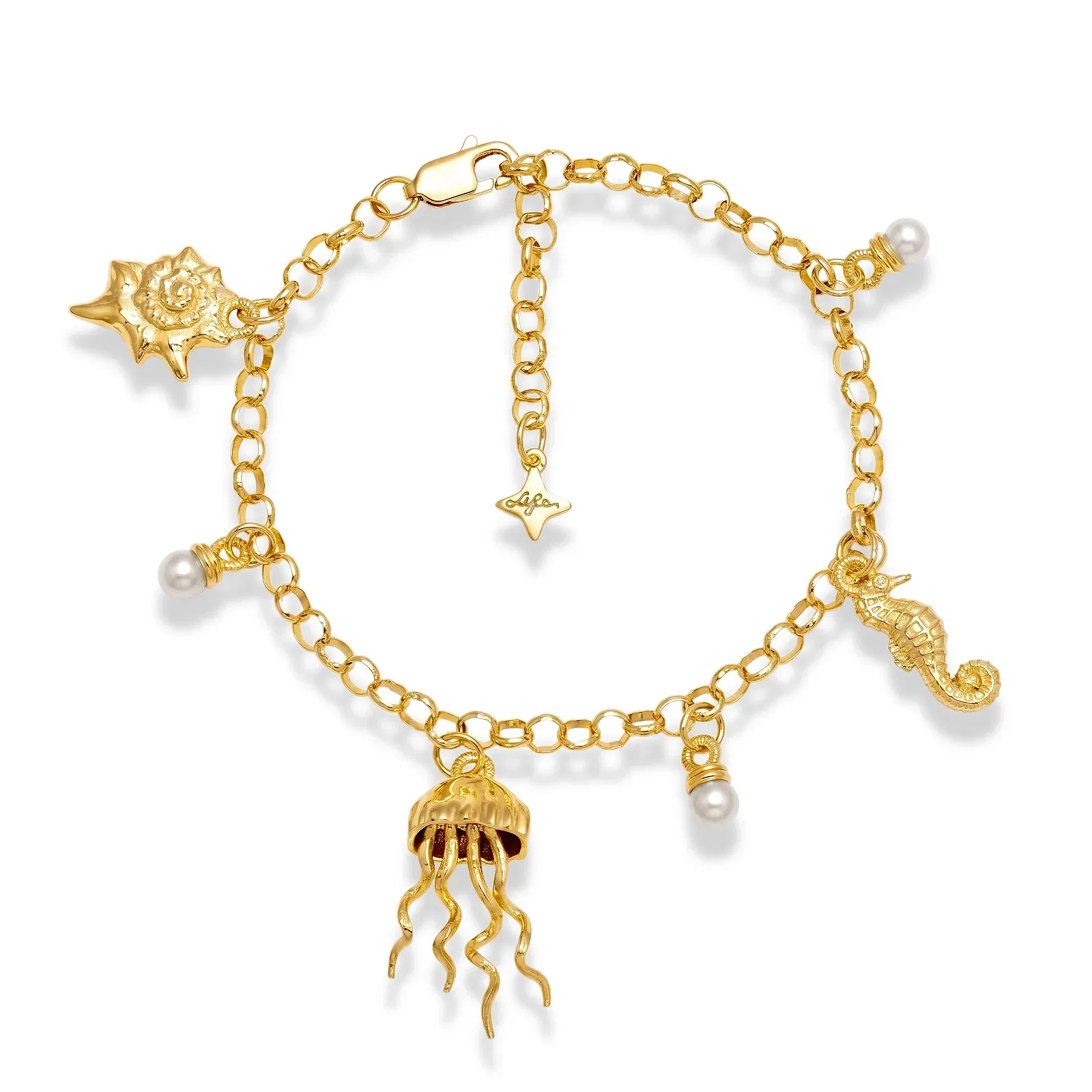 Pulseira Life Summer em Prata 925 com Banho de Ouro Amarelo 18k e Pérolas — imagem 1