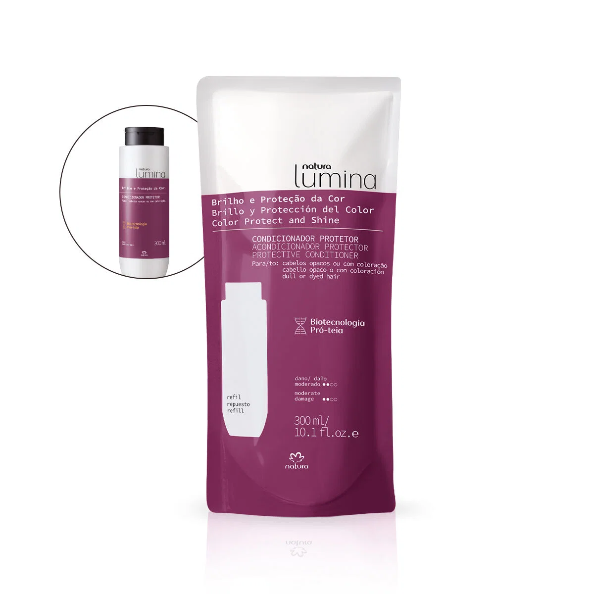Refil Condicionador Protetor para Cabelos Opacos ou com Coloração Lumina 300 ml