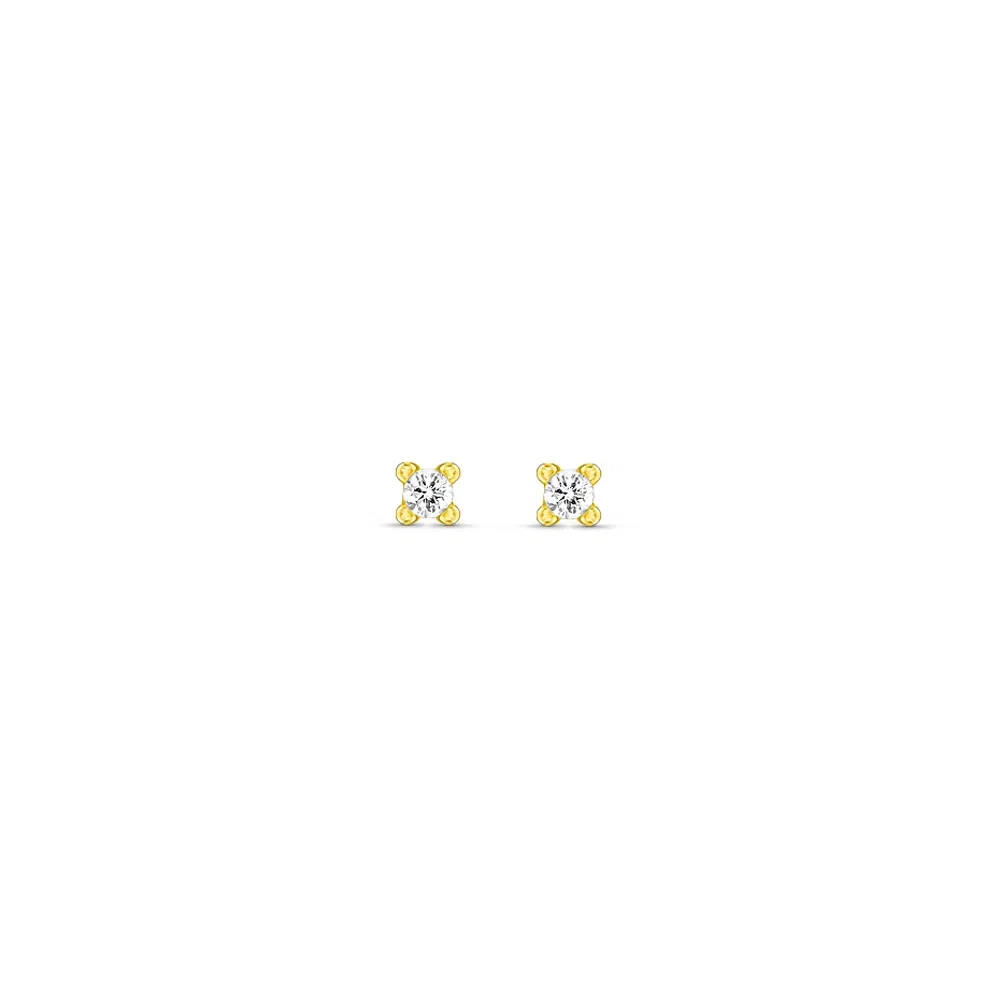 Brinco Baby em Ouro Amarelo 18k com Diamantes