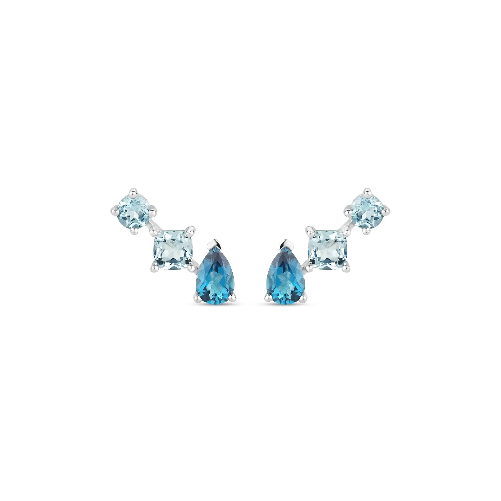 Brinco Ear Cuff Imperiale em Ouro Branco 18k com Topázio London e Sky — imagem 1