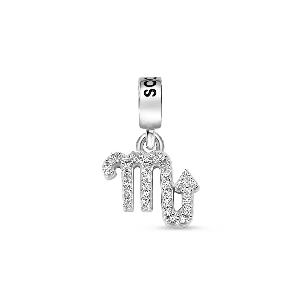 Pingente Life Signo Escorpião em Prata 925 com Pedras Incolores — imagem 1