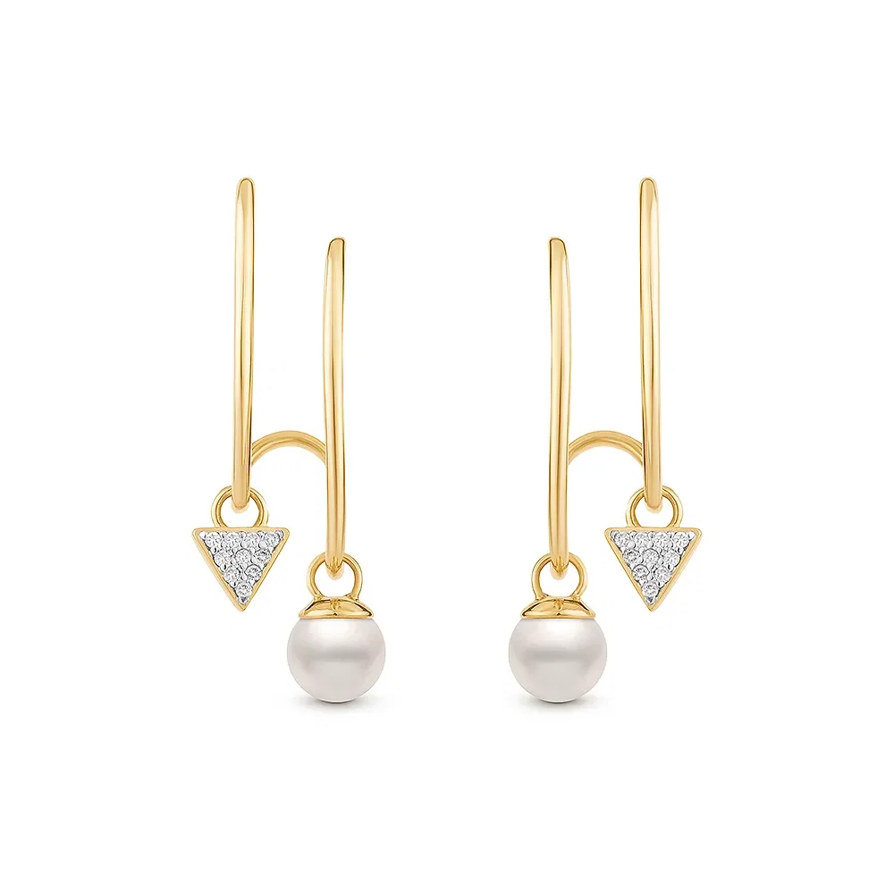 Brinco Vivara em Ouro Amarelo 18k com Pérola e Diamantes — imagem 1