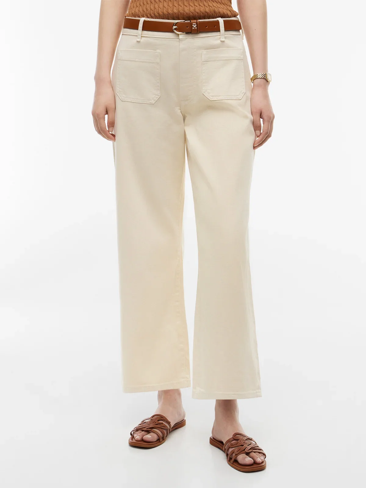 Calça Jeans Wide Leg Perna Ampla Cintura Alta — imagem 1