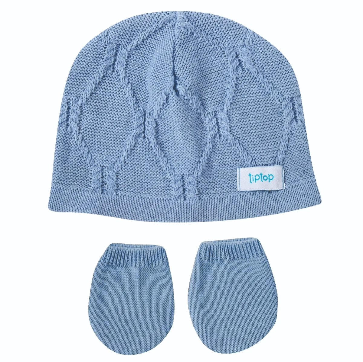 Kit Touca E Luva Bebê Tricot Tip Top