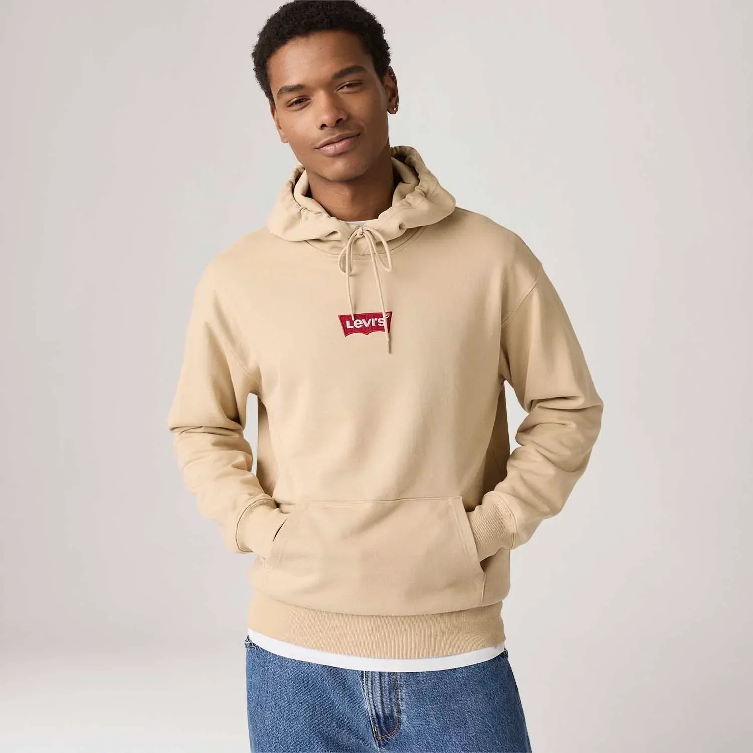 Moletom Levi's® Relaxed Graphic com Capuz Bege — imagem 1