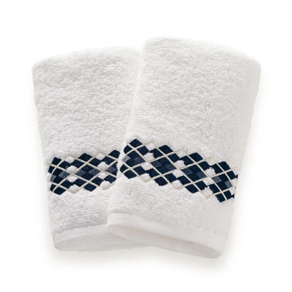 Jogo de Lavabo 2 Peças 100% Algodão 500g/m² Gioia Branco