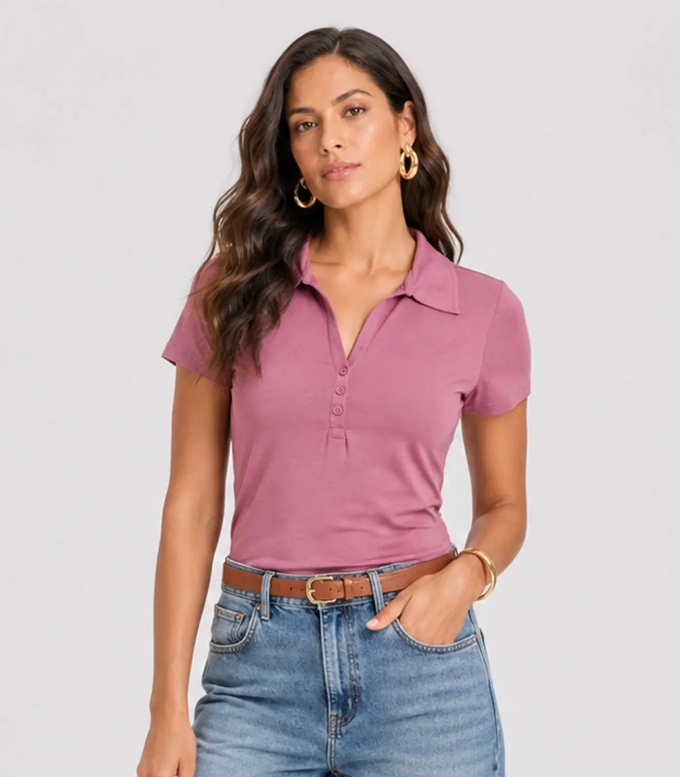 Polo Cotton Básica Feminina KO Vermelho